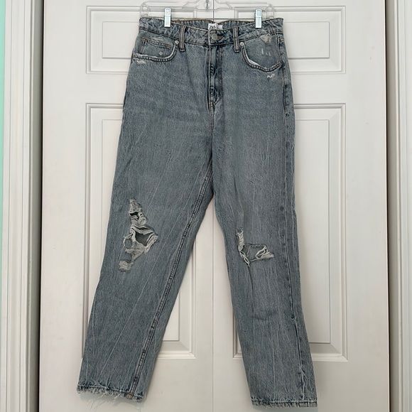 Zara High Rise Ripped Jeans - Picture 2 of 2